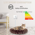 Heated Cat Beds for Indoor Cats Warming Cat Beds Super Soft Machine Washable Thermo Kitty Electric Heating Bed 19 Inches Round