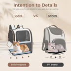 Lekereise Cat Backpack Carrier, Pet Carrier Backpack for Small Dogs Medium Cats Fit Up to 18 Lbs, Dogs Foldable Backpack Carrier for Travel, Hiking, Beige