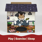 SMILE PAWS Cat Beds for Indoor Cats, Cardboard Cat House with Scratchers, Korean BBQ, Large Sturdy Cat Furniture Condo Cave Tent, Easy to Assemble Pet Toys Accessories Stuffs, Bunny Small Animals