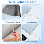 Pet Heating Pad, Dog Heating Pad, Waterproof Adjustable Temperature Indoor Cat Heating Pad with Timer, 86℉-140℉ Easy to Clean Heating Pad, Cloth Cover Included - 13.77" x 19.68" Small