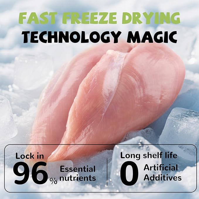 PAWUP Freeze Dried Chicken for Dogs Cats, High Protein Raw Dog Food Topper, Single Fresh Ingredient Treats, 4.6oz, Rawhide Free