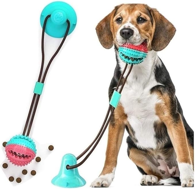 Suction Cup Dog Toy – Interactive Dog Toy for Aggressive Chewers, Durable Tug Rope & Treat Dispensing Ball for Training, Teething & Boredom Relief. for Medium & Large Dogs.