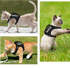Tactical Cat Harness Escape Proof for Walking with Personalized Patches - Adjustable Cat Harness 8-20lbs Escape Proof - Soft Vest for Large Kitty with Optional Leash (Khaki)