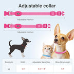 YFbrite Light up Dog Collars for Night Walking, Rechargeable LED Cat Collar, Comfortable Adjustable Lighted Dog Collar Rechargable for Cats, Small, Medium and Large Dogs (Pink, XS)