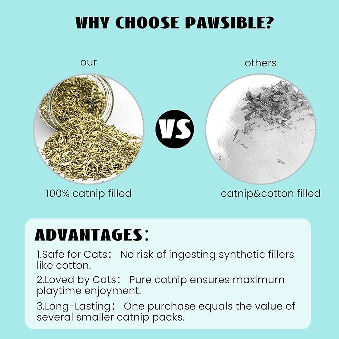 Cat Toys for Indoor Cats, 100% Pure Organic Catnip-Filled Toys Without Cotton, Interactive Cactus Kitten Toy for Anxiety Relief, Soft Cute Teething &Chew Toys, 5 Pack