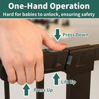 29.5"-40.5" Baby Gate with Cat Door for Stairs & Doorways - No Drilling, Easy Install 30.5" Tall, Auto-Close Metal Gate, Pressure Mounted - Indoor Gate for Cats and Pets, Black