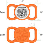 QR Code Dog Tag with NFC, Personalized Pet ID Tag, Silent Silicone Dog ID Tag, Modifiable Pet Online Profile, Multiple Emergency Contact, Scan QR Code Send Location Email (Small, Orange)
