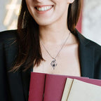 VANLAMS Womens 925 Sterling Silver Bone Love Heart Dog Paw Print Pendant Necklace I Love You Forever and Ever, Gifts for Dog Owner