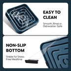 TOBYTO Slow Feeder Dog Bowls for Large Medium Breed, Anti-Choking Pet Slow Feeding Food Bowl, Non Slip Maze Puzzle Dog Feeder Bowl Prevent Bloating,Dark Blue