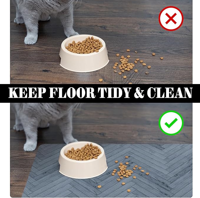 Dog Food Mats for Floors Absorbent, Pet Cat Food Mat - Quick Dry Dog Bowl Mats for Food and Water, Eco-Friendly Boho Pet Supplies