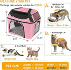 Soft-Sided Cat Carrier Bag Backpack Portable Breathable Collapsible Pet Carrier for Cats Kitten Puppy Small Dogs - Pink