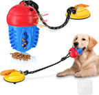 Interactive Dog Toys Tug of War,Dog Puzzle Toy Squeaky for Medium Large Breed Mental Stimulation,Indestructible Food Dispensing Dog Toy to Keep Busy,Red Yellow,Red Blue