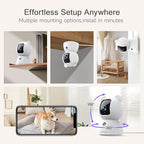 2.5K Security Camera Indoor, Non-Subscription AI Person/Pet/Cry Detection, 4MP Pet/Dog/Cat Camera w/Phone App, Pan Tilt 2.4GHz WiFi Cameras for Home Security, Full Duplex 2-Way Audio, IR Night Vision