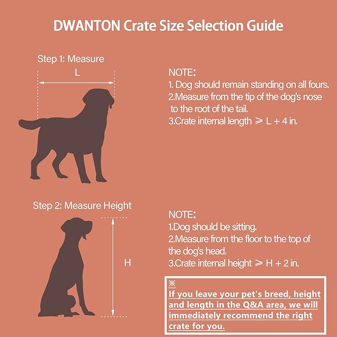 DWANTON Dog Crate Furniture with Cushion, Wooden Kennel Table with Double Doors, Indoor Dog House, Small/Medium/Large/Extra Large Size, 27.2" L, Rustic Brown