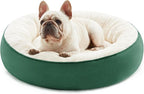 Love's cabin Round Donut Cat and Dog Cushion Bed, 25in Pet Bed for Small or Medium Dogs, Anti-Slip & Water-Resistant Bottom, Soft Durable Fabric Pet Beds, Washable Calming Cat & Dog Bed Green