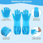 Dog Washing Gloves | Pet Grooming Gloves | Extra Long Arms (17.3") for Cats & Dogs | Massage & Hair Removal Pet Glove(Blue)