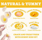 Wellix SunnyBites Freeze Dried Chicken Treats for Cat&Dog -Egg Healthy Cat Treats for Indoor Cats -Supports Immunity Gut Healthy for Training Kitten Snack or Puppy Treat 3.5oz