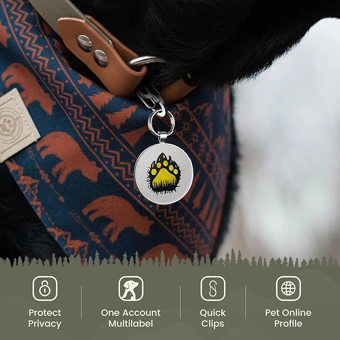 Personalized Dog Tags - Custom QR Code Pet ID Tags, Smart Dog Name Tag, Free Online Scan for Instant Pet Location Alert Email