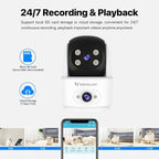 VSTARCAM 2K Dual Camera Indoor Security Cameras, Pet Camera Indoor, Pet/Elderly/Baby Monitor, Color Night Vision, 360° Pan Tilt, Motion Detection, 2-Way Talk, 2.4G WiFi, 24/7 SD Card Storage