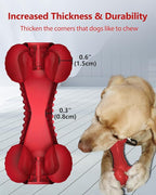 SCHITEC Squeaky Dog Chew Toy for Aggressive Chewers Large Breed, Tough Interactive Teething Rubber Bone for Big Medium Dogs
