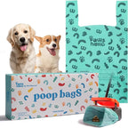 100 Count Extra Large Dog Poop Bags with Handle, fit for Swivel Bin Pooper Scooper,CornStarch Based Heavy Duty and Leak-Proof Waste Bags for Dog & Cat Litter(Unscented)