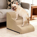 3-Step Dog Ramp and Stairs for Sofa and Chair - Non-Slip Sturdy Pet Steps for Small Dogs and Cats,15.7" H,Khaki