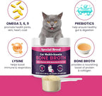 Cat Multivitamin with Grass-Fed Beef Bone Broth – Daily Supplement for Immune, Joint, Skin, Coat & Gut Health – Omega 3s, Lysine, Beta Glucan, Vitamins A-E, C, D – 180 Day Supply – No Fillers