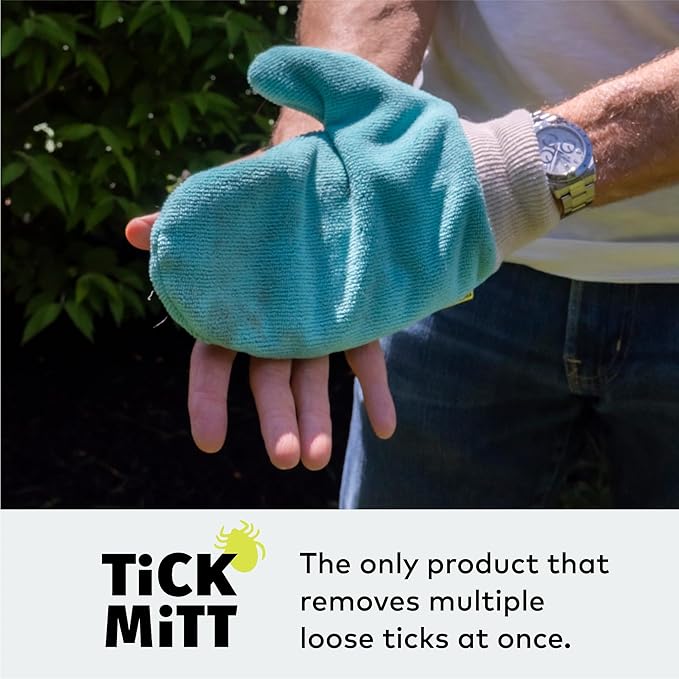 TiCK MiTT Blue Protective Glove for Tick Removal from Pets & Humans - Easy, Gentle, Chemical-Free Tick Handling - Portable & Durable for Outdoor Adventures