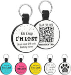 MYLUCKYTAG QR Code Silicone Dog Cat ID Tag - Online Pet Profile, Pet Location Alert Email - Durable Dog Collar Tag