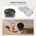 Automatic Cat Feeder, 3L Timed Pet Dry Food Dispenser with Clog-Free Design, Auto Feeder for Cats, 1-6 Meals Per Day,with Stainless Steel