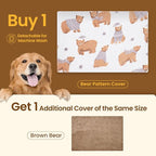 Bearhug Large Dog Heating Pad, Pet Heating Pad 35"×24"[Two Replaceable Cover] Adjustable Temperature Heated Cat Bed with Steel-Wrapped Cord, Waterproof and Chew-Resistant for Whelping Box for Dogs