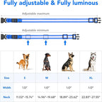 Vizpet LED Dog Collar, Light Up Dog Collar Adjustable USB Rechargeable Super Bright Safety Light Glowing Collars for Dogs(X-Large,Blue)