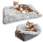 Gecheer Cat Bed for Indoor Cats, Washable Soft Pet Bed Innovative Design Warming Comfortable Cat Mat Suitable for Dogs, Cats