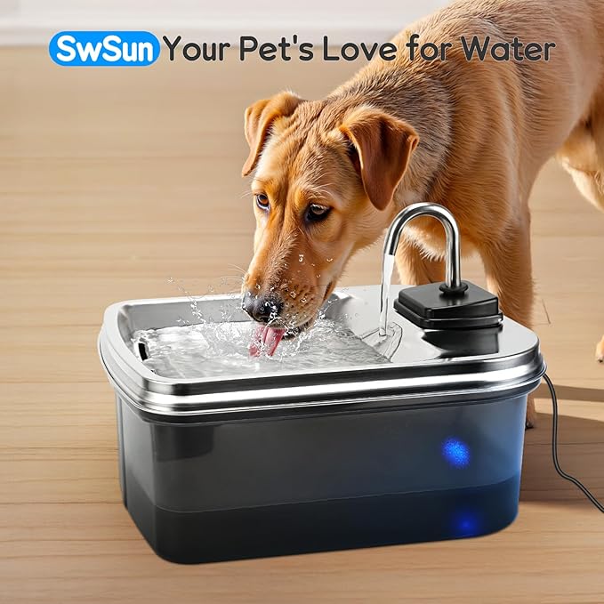 Dog Water Fountain Pump Replacement, Water Pump for SwSun 7.5L/254oz Pet Water Fountain, Super Quiet Pump for Dog Water Bowl Dispenser