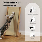 Sisal L Shaped Cat Scratcher - 28 Inch Cat Scratch Ramp for Indoor Cat use,Vertical Cat Scratching Post,Wooden Climbing Kitten/Cats Furniture(L Shape)