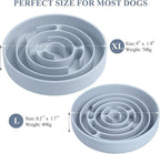 Coomazy Extra Large Slow Feeder Bowl, Silicone Dog Bowl with Suction Cups, Slow Feeder & Non-Slip Design, Boredom and Anxiety Reducer, Suitable for Large Dogs, LightBlue