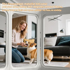 23.6“ H Clear Acrylic Plastic Dog Playpen, 8Pcs Lightweight & Easy Assemble Playpen Divider, Durable Safety Play Pen Indoors, Puppy, Cat, Small Animal(White)