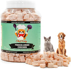 Freeze-Dried Chicken Treats for Cats & Dogs – 100% Human Grade, Single Ingredient, High-Protein, Healthy Snack – No Additives or Preservatives – 7.7oz - Inspected & Tested in USA