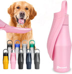 27 OZ Dog Water Bottle Portable Stainless Steel Convenient Pet Water Dispenser, Leak Proof Puppy Travel Water Bowl for Dog Outdoor Walking, Hiking, Perfect Size for All Dog Breeds, Pink
