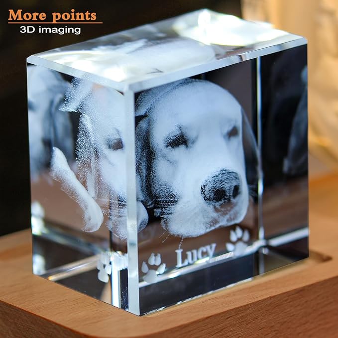 3D Crystal Photo,Pet Memorial Gifts for Dogs,Cats,Christmas Customized Gift,Personalized Dog Memorial Gift, Customized Pet Gifts,Personalized Photo Gifts