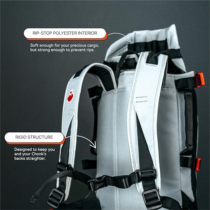 The Maxine One Medium Dog Carrier by Little Chonk | Dog Backpack Carrier for Medium Sized Breeds | Adjustable Front Facing Pet Carrier for Travel | Dog Hiking Backpack - Bark After Dark Black