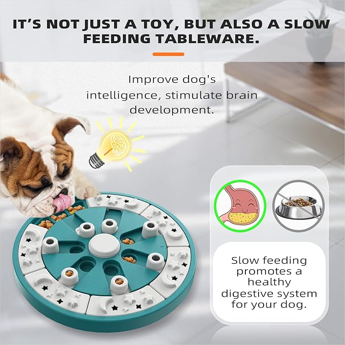 KADTC Level 2 in 1 Dog Puzzle Toys For Small/Medium/Large Dogs Food Puzzles Feeder Puppy Mental Stimulation Stimulating Enrichment Toys Interactive Mind Treat Game Boredom Buster Holiday Birthday Gift