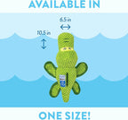 Spunky pup Clean Earth Plush Dog Toy with Squeaker - Recycled, Eco-Friendly, Floats for Beach, Lake, Pool - Gator