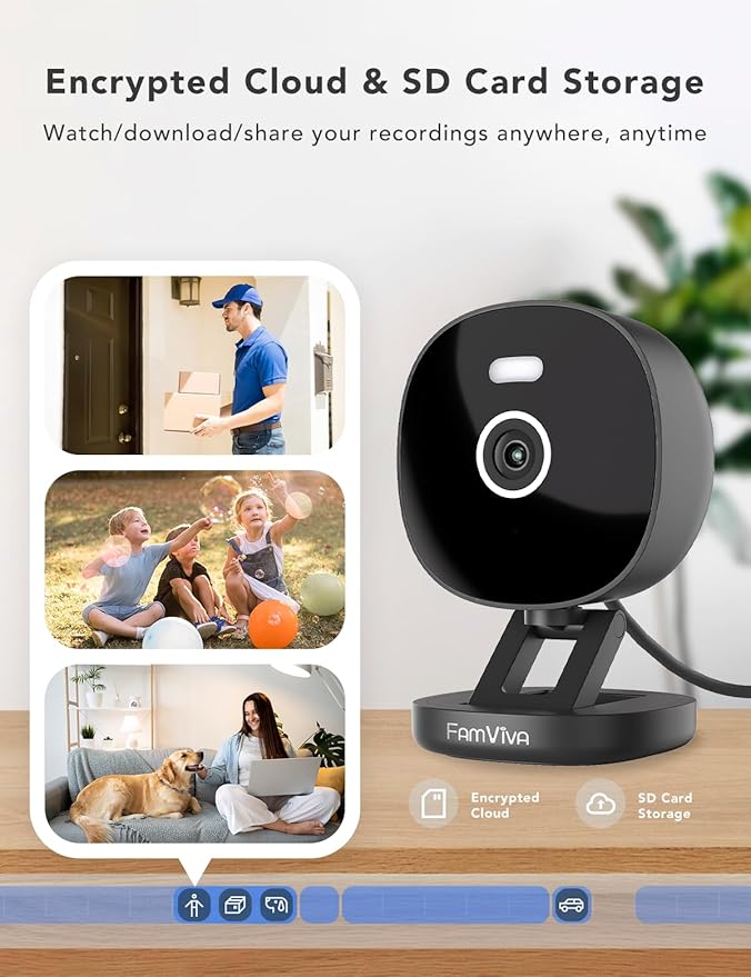 2K Security Camera, Outdoor/Indoor for Home, Pet, Baby, Nanny, IP65 Wterproof Color Night Vision, White Light & Siren, Recording, Motion Detection, Compatible with Alexa,Black-4P