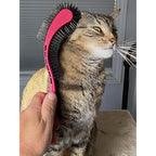 (Pink) Cat Brush is Designed for Comfort, Created for Results. This innovative grooming brush features multi contoured shapes that gently adapt to your cats body for a stress free grooming.