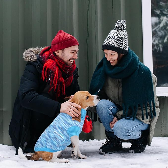 Pet Clothing,Turtleneck Dog Sweater,Sweaters for Dogs Boys and Girls,Pullover Dog Sweaters,Pet Knitted Clothes,Fit for Different Kinds Dogs,for Spring,Autumn and Winter(Blue M)