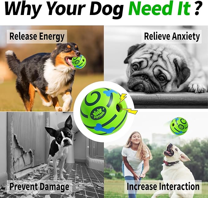 Giggle Ball for Dogs 2 Pack,Interactive Dog Toys,Funny Giggle Sound Toy Ball,Rolling Squeaky Toy for Large Medium Small Dogs,Fun Giggle Sounds Attract Attention When Rolled or Shaken-3.14 inch