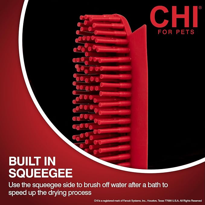 CHI for Dogs Rubber Fur Accumulator Brush - Multi-Use Dog Grooming Tool for Loose Hair and Lint - Effective Fur and Lint Remover for Furniture, Clothing, and Car Seats - Easy to Clean