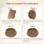 Calming Dog Bed Cat Bed Medium Size Dog - Donut Washable Medium Pet Bed, Warm Kitten Nest 24 inches Anti-Slip Round Fluffy Plush Faux Fur Cat Bed, Fits up to 25 lbs Pets, (Classic Camel)