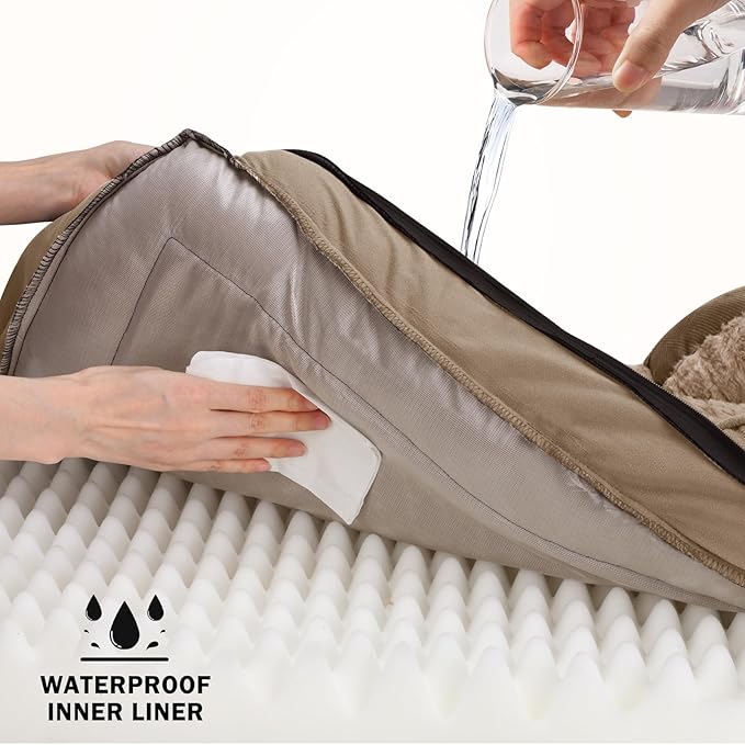INVENHO Orthopedic Medium Dog Beds for Medium Dogs, Waterproof, Egg-Crate Foam Dog Couch Bed with Washable Removable Cover, Waterproof Lining and Nonskid Bottom